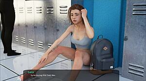 Animovaný výstrek do zadku vysokoškolskej dievčiny na záchode