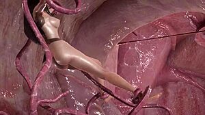 外星少女Tifa和触角怪物在完整的8米电影中