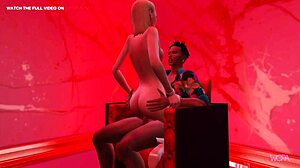 3D-animation av en strippas erotiska möte med en klient och hennes partner