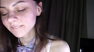 Late night passion with a young college girl in homemade video