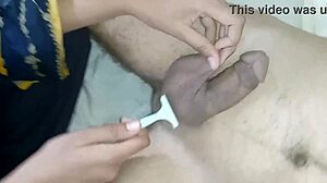 A Muslim woman teases and pleasures a black man with her shaved genitals and big ass