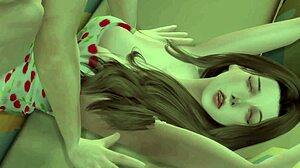 Porn Sims 4: Seks romantis dengan rakan sebilik yang tidur di asrama